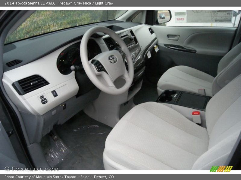 Predawn Gray Mica / Light Gray 2014 Toyota Sienna LE AWD