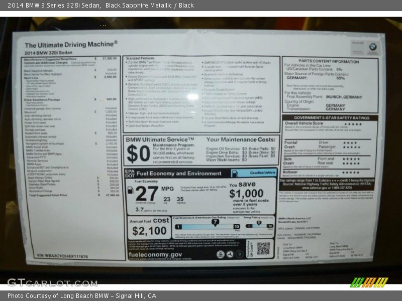 Black Sapphire Metallic / Black 2014 BMW 3 Series 328i Sedan