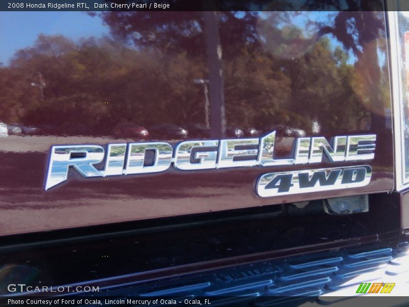Dark Cherry Pearl / Beige 2008 Honda Ridgeline RTL