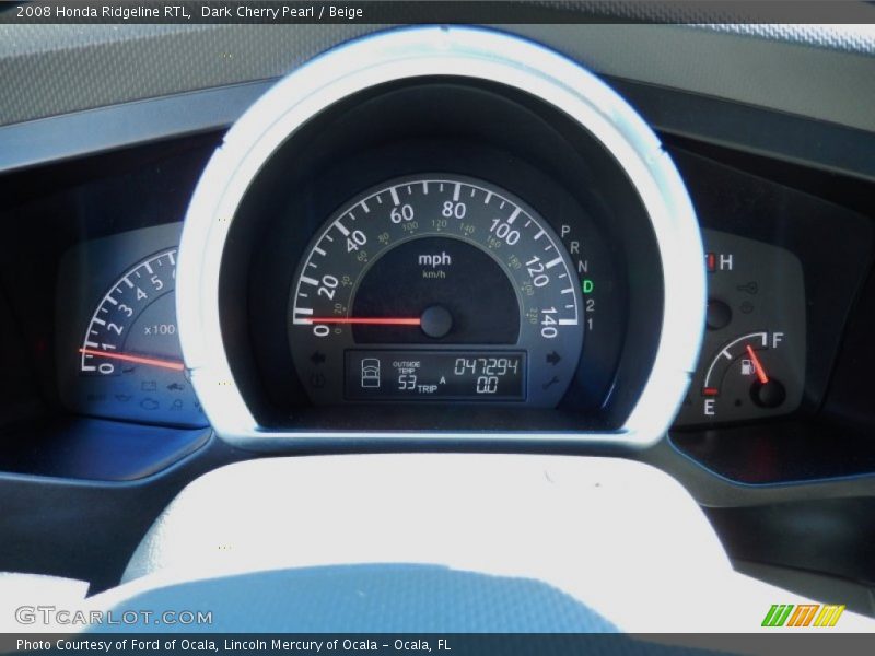 Dark Cherry Pearl / Beige 2008 Honda Ridgeline RTL