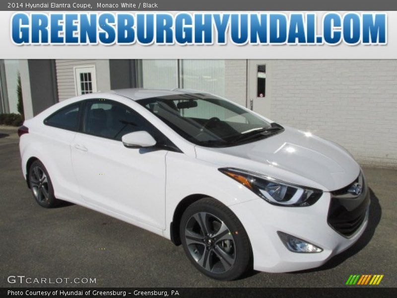 Monaco White / Black 2014 Hyundai Elantra Coupe