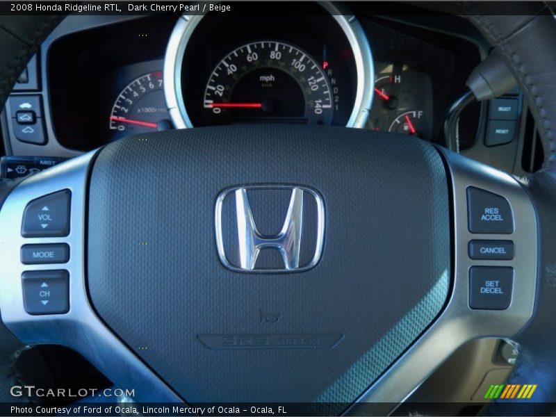 Dark Cherry Pearl / Beige 2008 Honda Ridgeline RTL