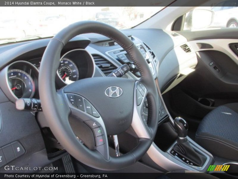 Monaco White / Black 2014 Hyundai Elantra Coupe