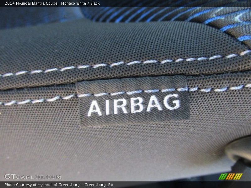 Monaco White / Black 2014 Hyundai Elantra Coupe