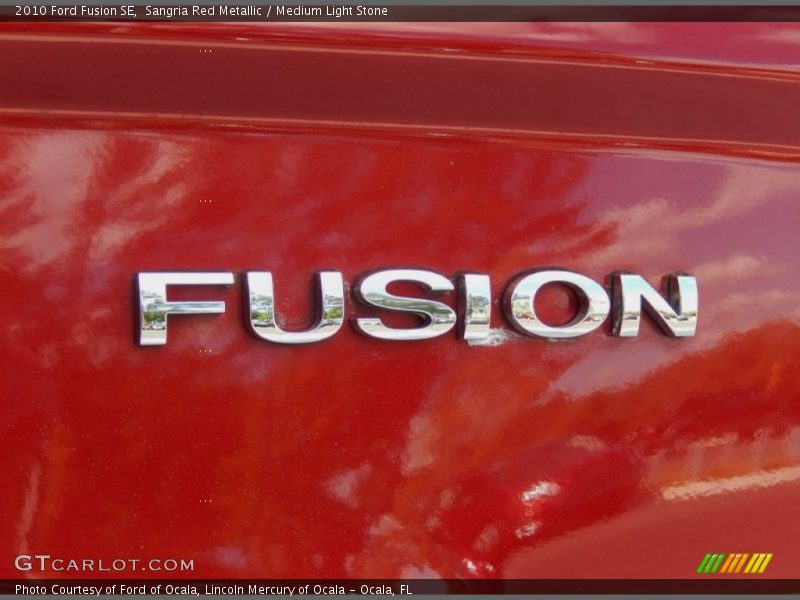 Sangria Red Metallic / Medium Light Stone 2010 Ford Fusion SE