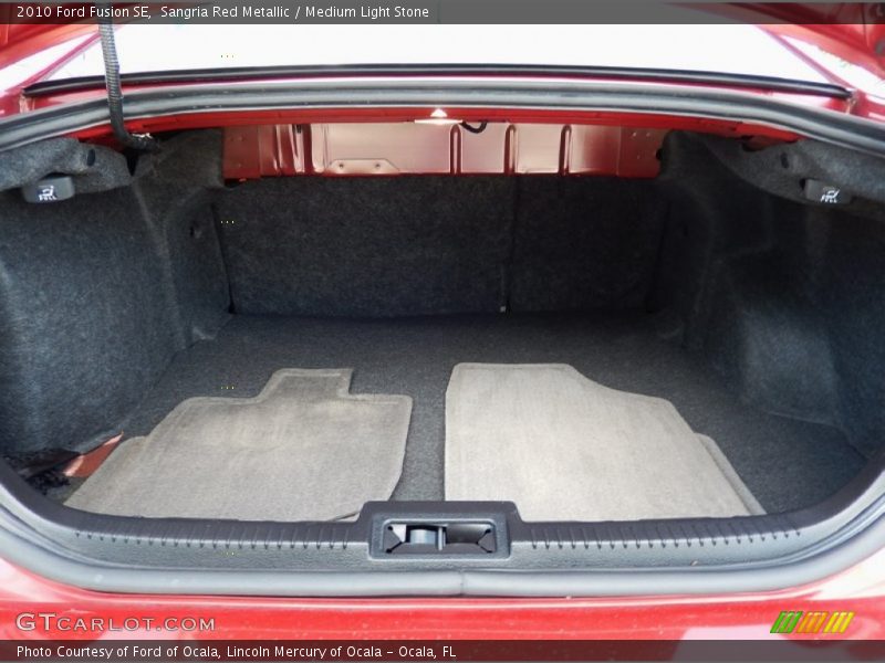 Sangria Red Metallic / Medium Light Stone 2010 Ford Fusion SE