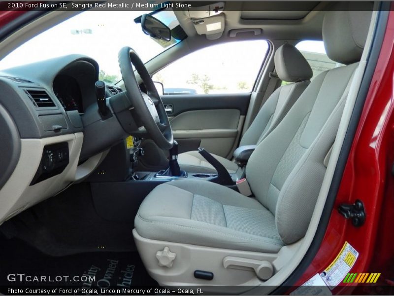 Sangria Red Metallic / Medium Light Stone 2010 Ford Fusion SE