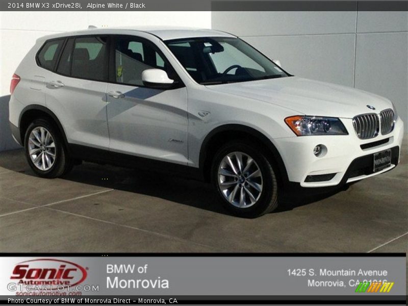 Alpine White / Black 2014 BMW X3 xDrive28i