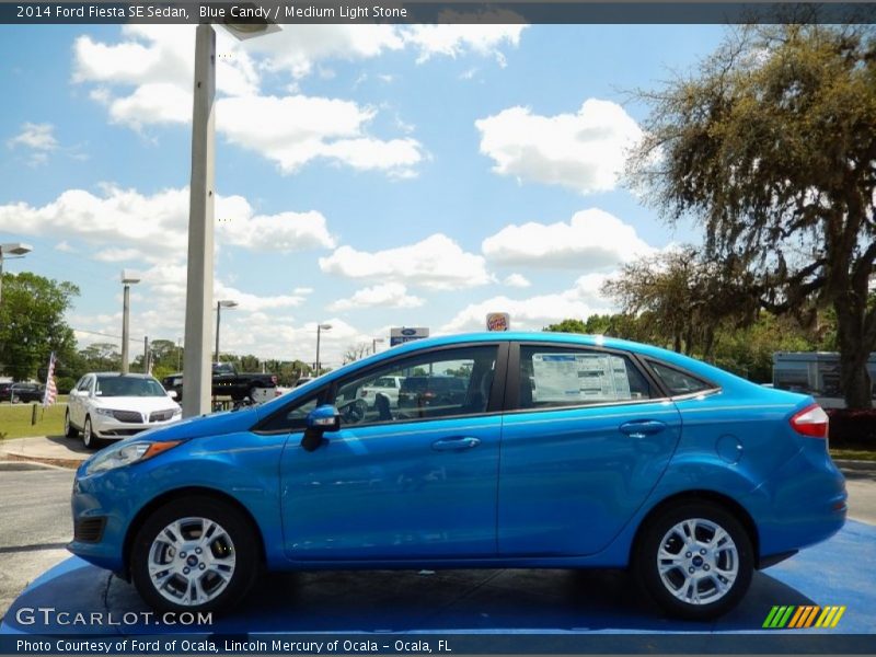 Blue Candy / Medium Light Stone 2014 Ford Fiesta SE Sedan