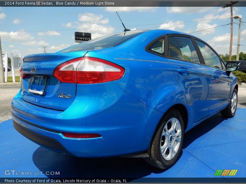 Blue Candy / Medium Light Stone 2014 Ford Fiesta SE Sedan