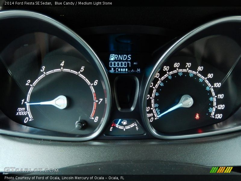 Blue Candy / Medium Light Stone 2014 Ford Fiesta SE Sedan
