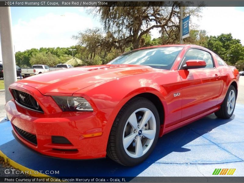 Race Red / Medium Stone 2014 Ford Mustang GT Coupe