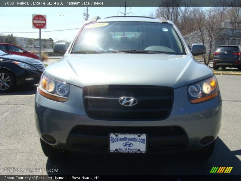 Platinum Sage / Beige 2008 Hyundai Santa Fe GLS 4WD