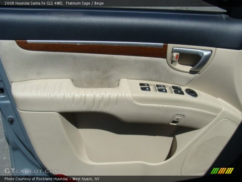 Platinum Sage / Beige 2008 Hyundai Santa Fe GLS 4WD