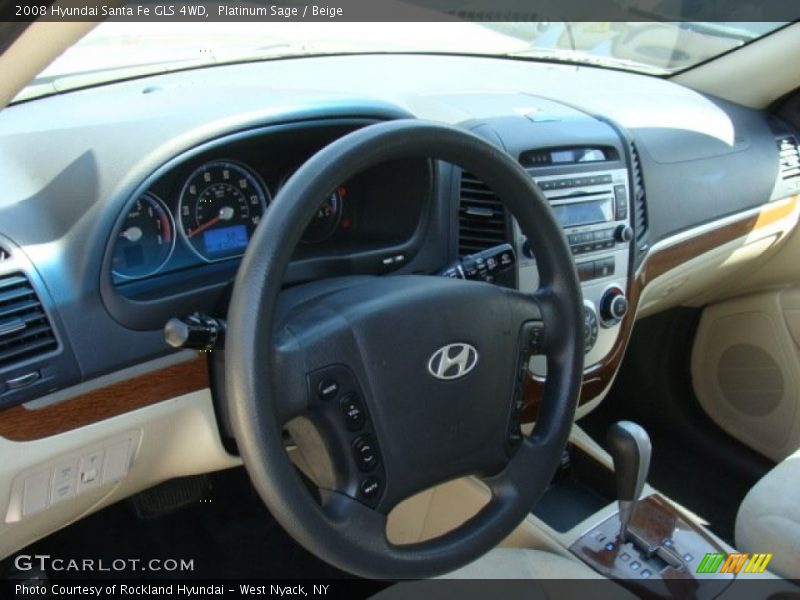 Platinum Sage / Beige 2008 Hyundai Santa Fe GLS 4WD