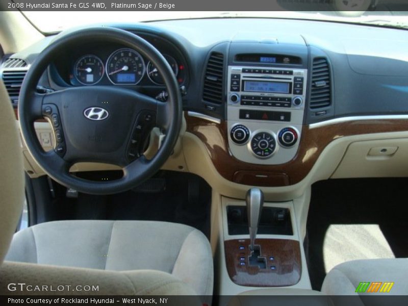Platinum Sage / Beige 2008 Hyundai Santa Fe GLS 4WD