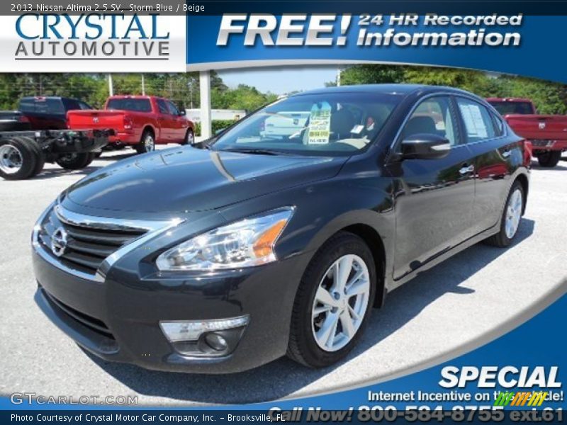 Storm Blue / Beige 2013 Nissan Altima 2.5 SV