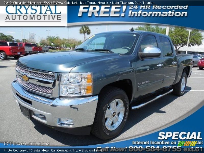 Blue Topaz Metallic / Light Titanium/Dark Titanium 2012 Chevrolet Silverado 1500 LT Crew Cab 4x4