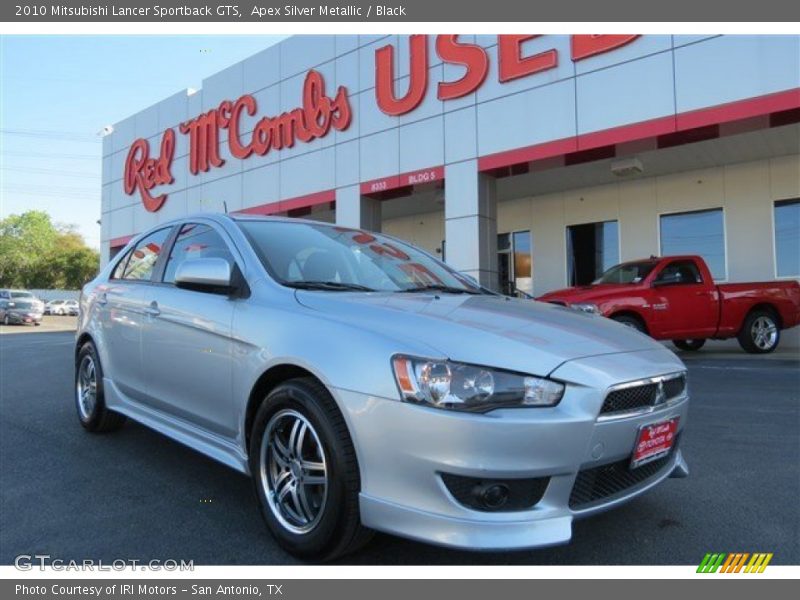 Apex Silver Metallic / Black 2010 Mitsubishi Lancer Sportback GTS
