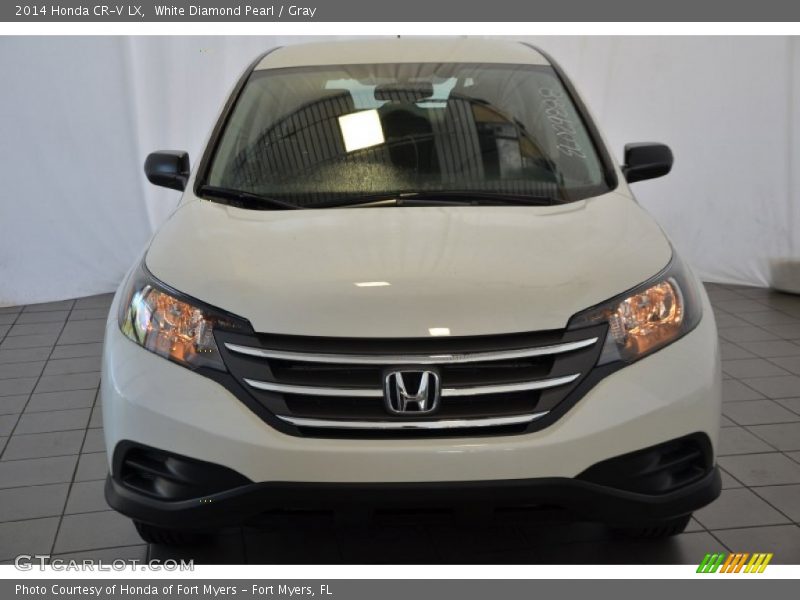 White Diamond Pearl / Gray 2014 Honda CR-V LX