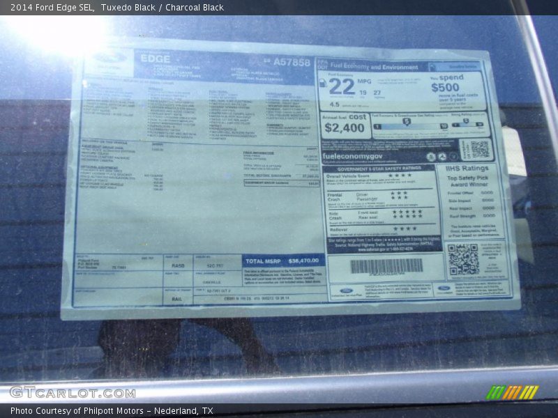 Tuxedo Black / Charcoal Black 2014 Ford Edge SEL