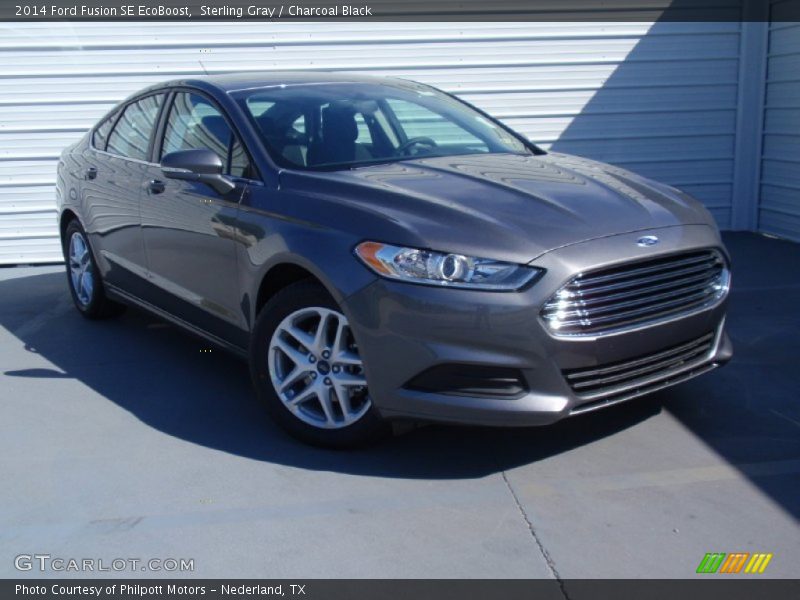 Sterling Gray / Charcoal Black 2014 Ford Fusion SE EcoBoost