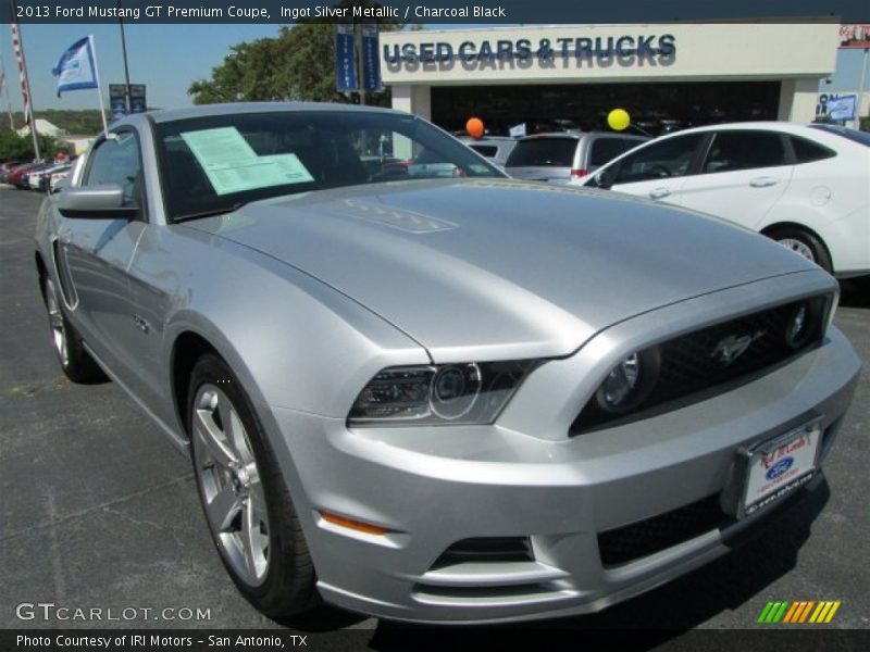 Ingot Silver Metallic / Charcoal Black 2013 Ford Mustang GT Premium Coupe
