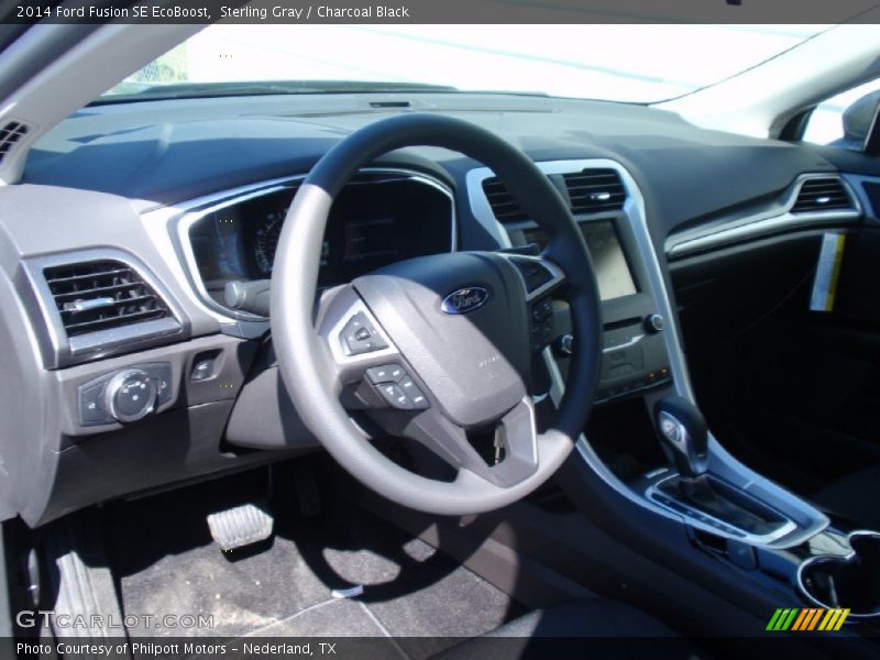 Sterling Gray / Charcoal Black 2014 Ford Fusion SE EcoBoost