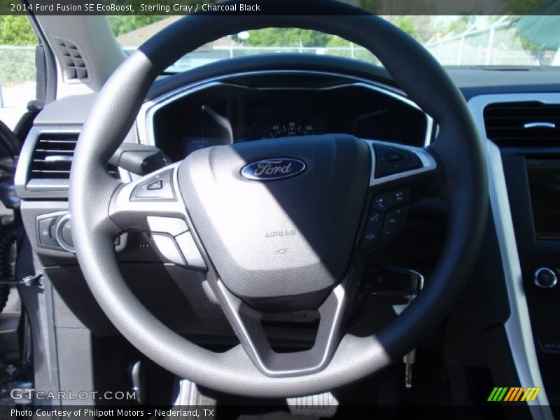 Sterling Gray / Charcoal Black 2014 Ford Fusion SE EcoBoost