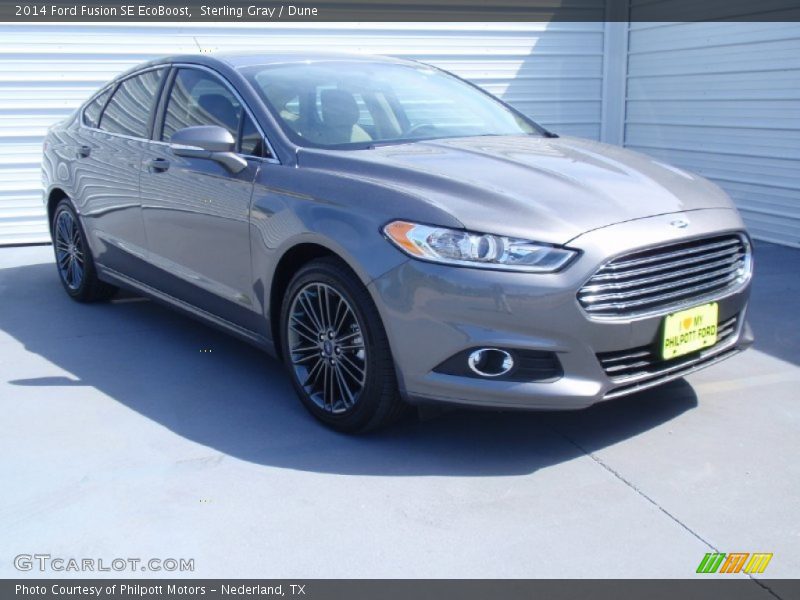 Sterling Gray / Dune 2014 Ford Fusion SE EcoBoost