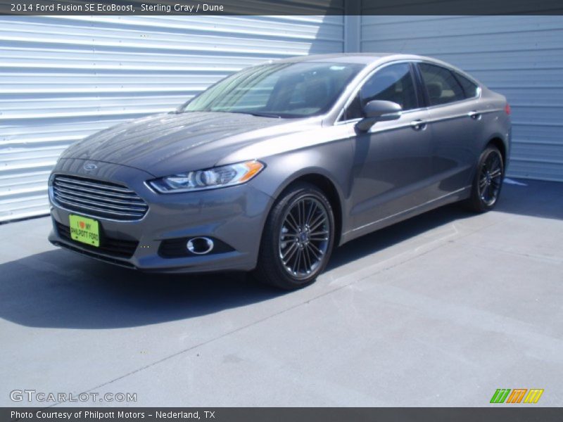 Sterling Gray / Dune 2014 Ford Fusion SE EcoBoost