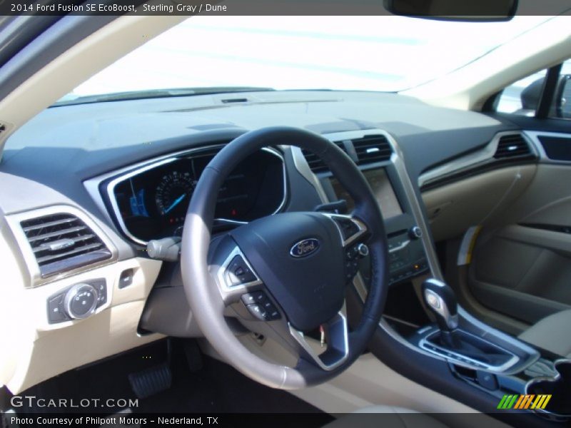 Sterling Gray / Dune 2014 Ford Fusion SE EcoBoost