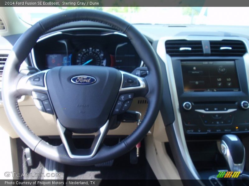 Sterling Gray / Dune 2014 Ford Fusion SE EcoBoost