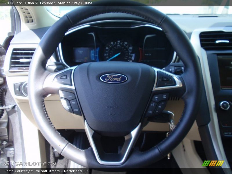 Sterling Gray / Dune 2014 Ford Fusion SE EcoBoost