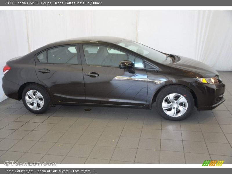 Kona Coffee Metallic / Black 2014 Honda Civic LX Coupe