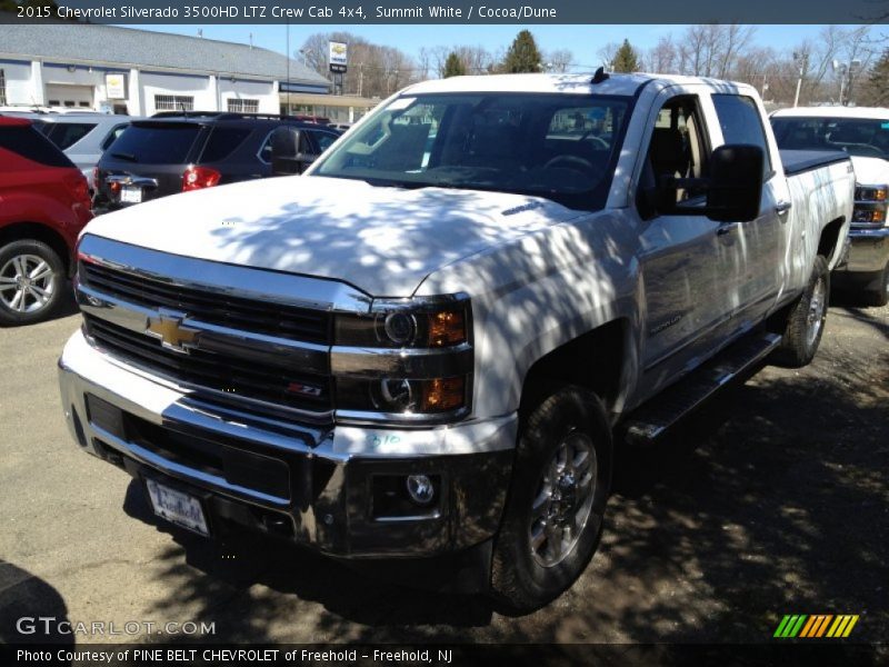 Summit White / Cocoa/Dune 2015 Chevrolet Silverado 3500HD LTZ Crew Cab 4x4