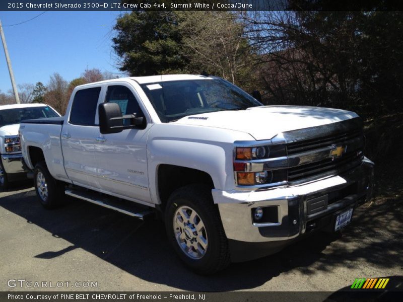 Summit White / Cocoa/Dune 2015 Chevrolet Silverado 3500HD LTZ Crew Cab 4x4