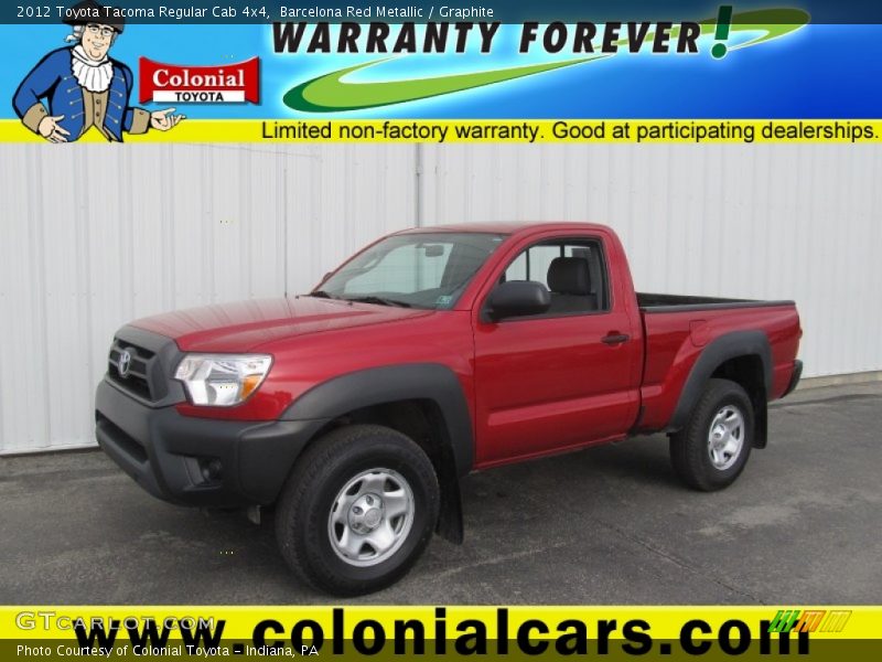 Barcelona Red Metallic / Graphite 2012 Toyota Tacoma Regular Cab 4x4