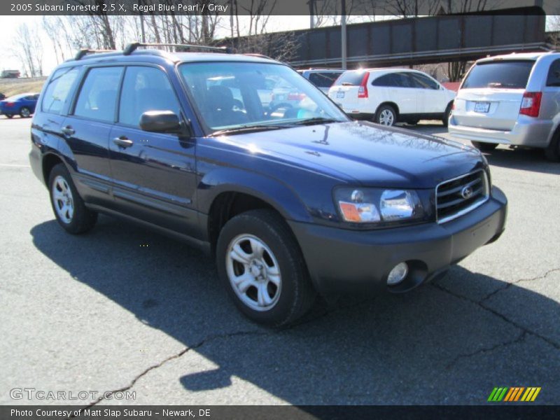 Regal Blue Pearl / Gray 2005 Subaru Forester 2.5 X