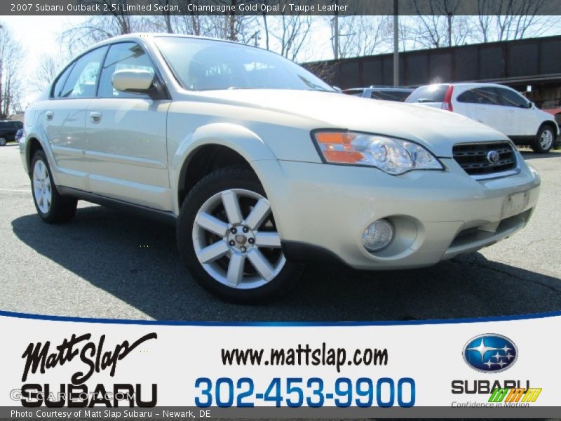 Champagne Gold Opal / Taupe Leather 2007 Subaru Outback 2.5i Limited Sedan
