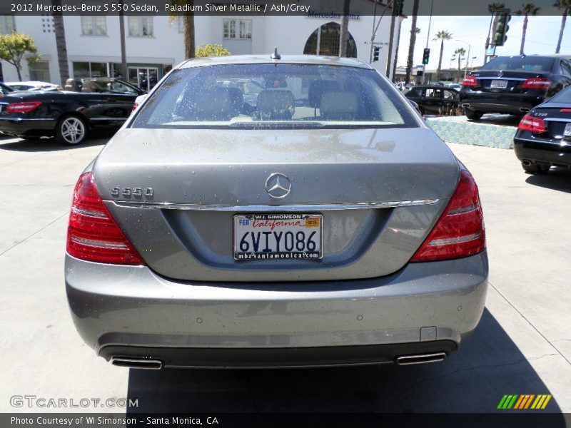 Paladium Silver Metallic / Ash/Grey 2012 Mercedes-Benz S 550 Sedan