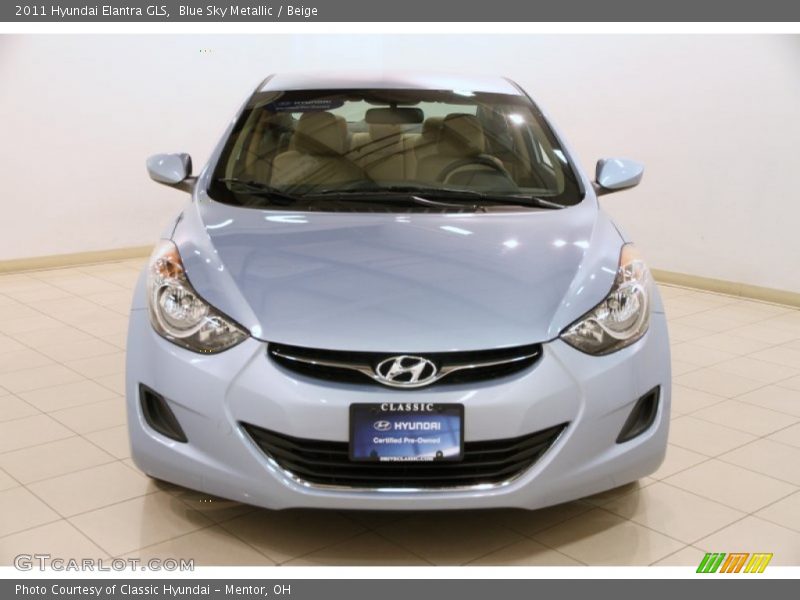 Blue Sky Metallic / Beige 2011 Hyundai Elantra GLS