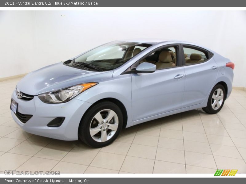 Blue Sky Metallic / Beige 2011 Hyundai Elantra GLS