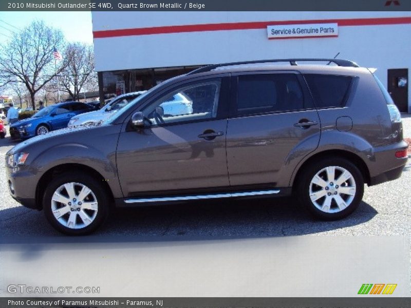 Quartz Brown Metallic / Beige 2010 Mitsubishi Outlander SE 4WD