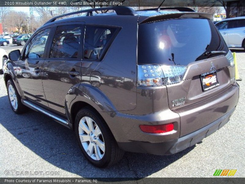 Quartz Brown Metallic / Beige 2010 Mitsubishi Outlander SE 4WD