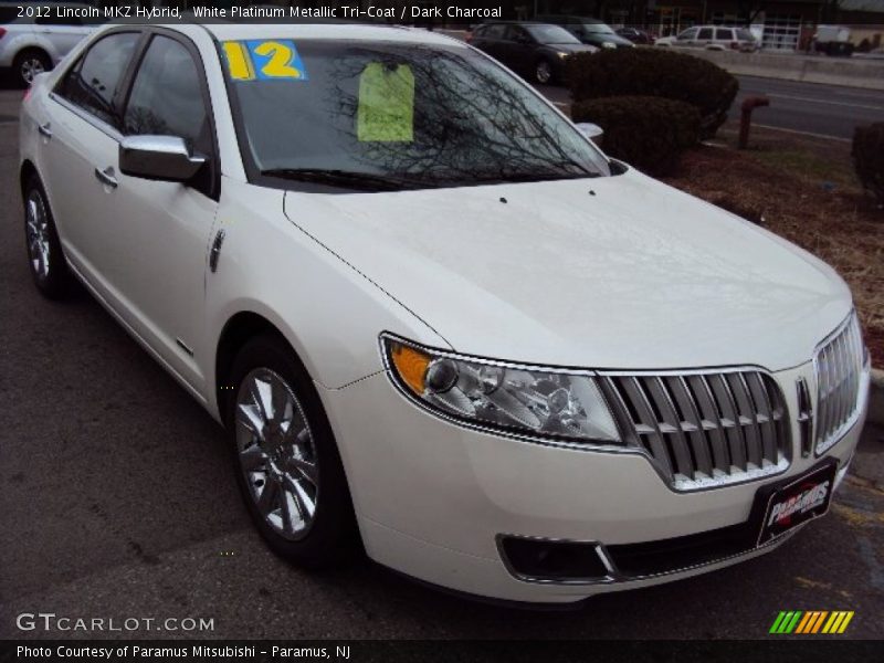 White Platinum Metallic Tri-Coat / Dark Charcoal 2012 Lincoln MKZ Hybrid