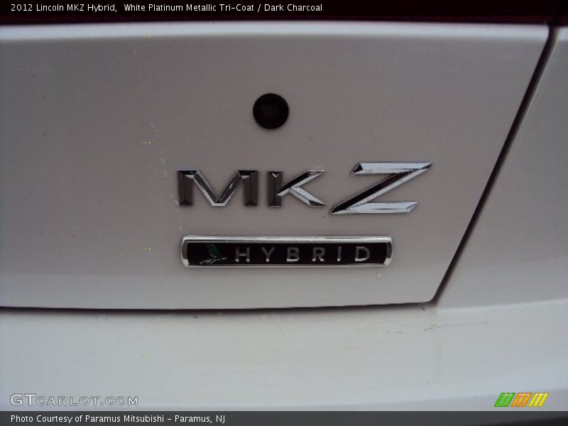 White Platinum Metallic Tri-Coat / Dark Charcoal 2012 Lincoln MKZ Hybrid