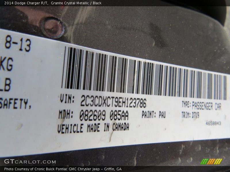 Granite Crystal Metallic / Black 2014 Dodge Charger R/T