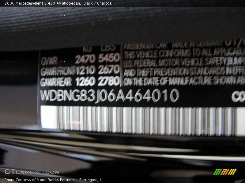 Black / Charcoal 2006 Mercedes-Benz S 430 4Matic Sedan