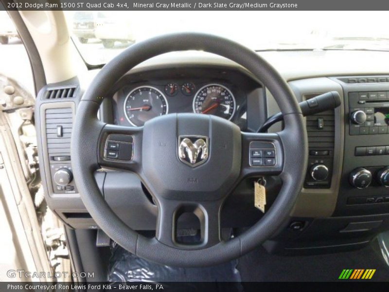 Mineral Gray Metallic / Dark Slate Gray/Medium Graystone 2012 Dodge Ram 1500 ST Quad Cab 4x4